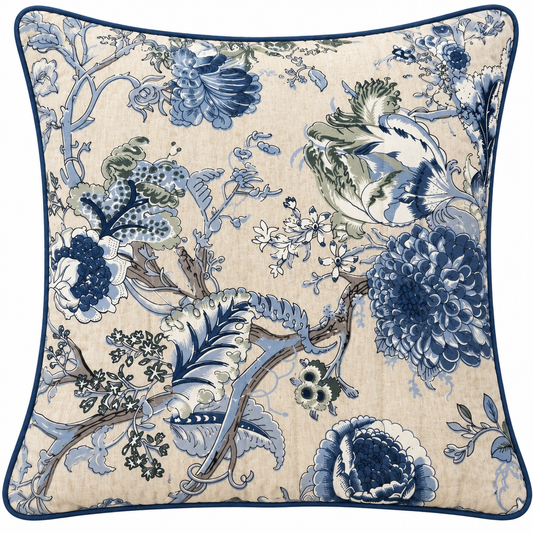 Blue Garden Cushion Cover (Set of 5), front view