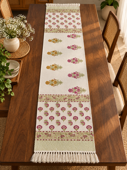 Gulab Table Runner on a dining table