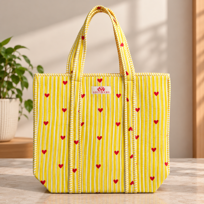 Happy Hearts Tote Bag, front view