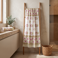 Pink Bloom Towel in a bathroom