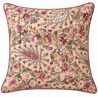 Pink Paisley Quilted Cushion Cover (Set of 5), front view
