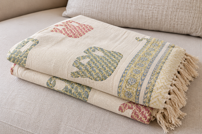 Rangoli Sofa Throw folded