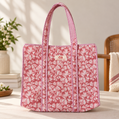 The Rosy Hues Tote Bag, front view