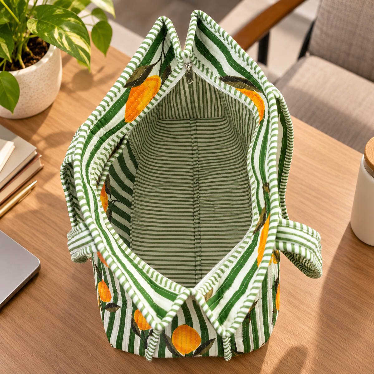 Inside of the Sunny Stripes Tote Bag
